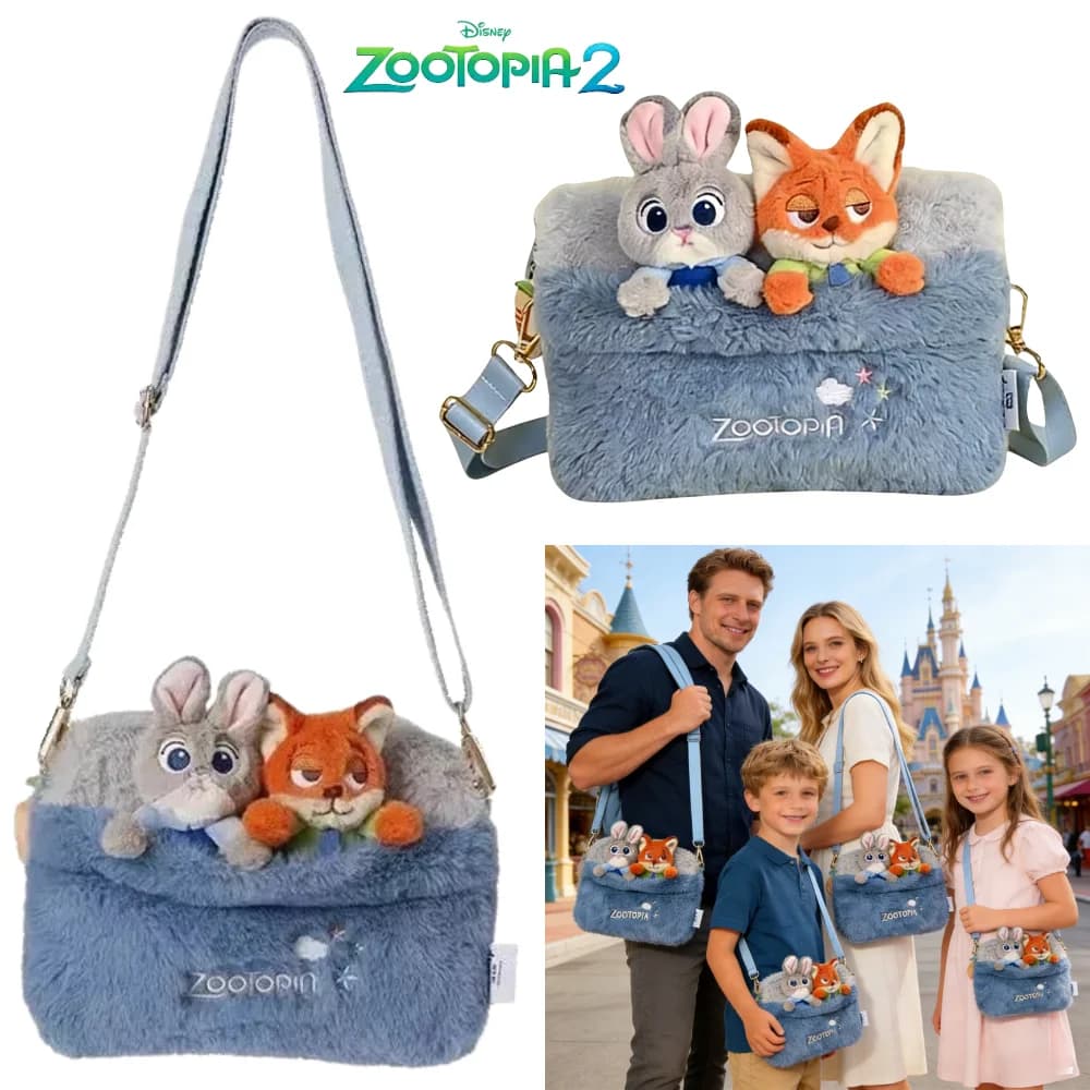 Borsa a tracolla Disney Anime Zootopia 2, borsa a mano con cerniera Judy Nick, zaino portatile di grande capacità, regali, borsa a spalla