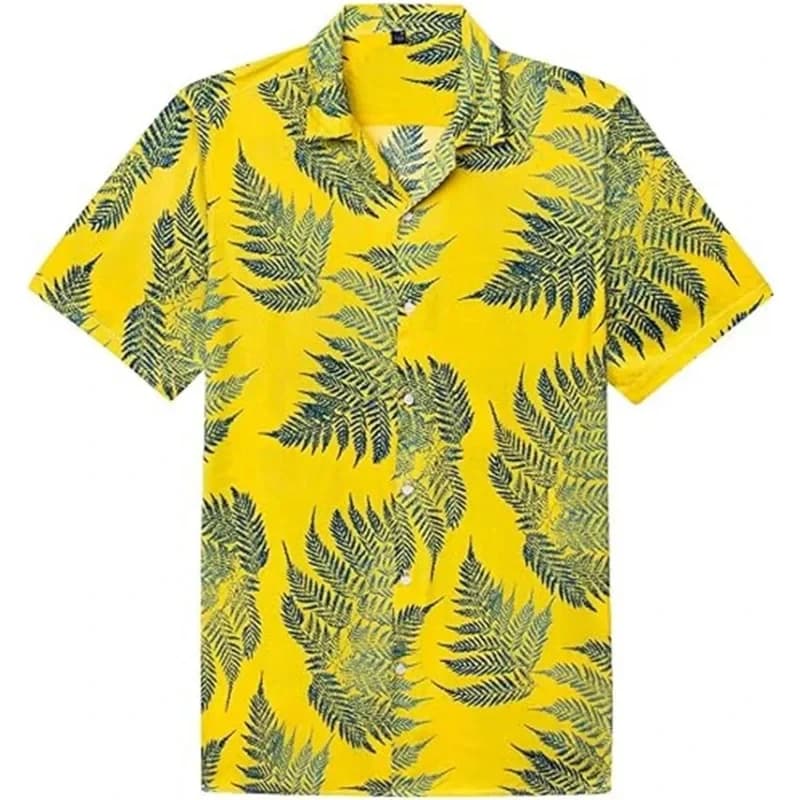 Camicie Vintage con Grafica 3D per Uomo, Stile Hawaiano con Uccelli Tropicali e Natura, Camicia con Bottoni alla Moda, Stile Hip Hop da Spiaggia