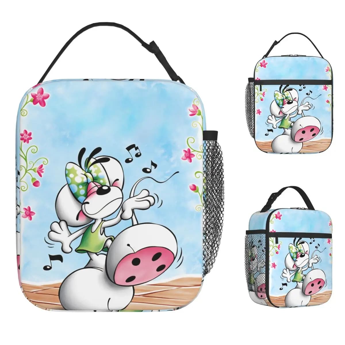 Cartoon Diddl Diddlina Borsa per il pranzo Scatola per il pranzo personalizzata per bambini Borsa termica da viaggio casual Borse termiche Oxford isolate portatili