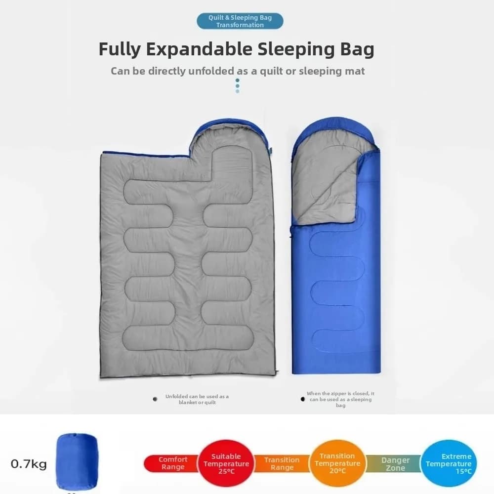 Sleeping bag with hood Ultralight anti-sports camping bag Anti-sports warmer Single sleeping bags Outdoor travel
