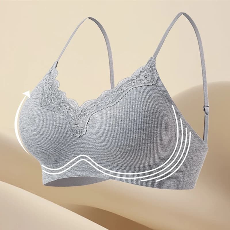 Intimo senza cuciture da donna, stile sottile, senza anello in acciaio, bella schiena, petto grande, petto piccolo, reggiseno push-up per dormire