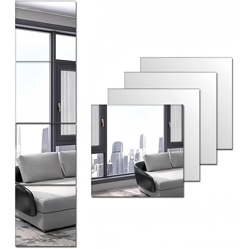20CM 5PCS Elegant Acrylic Mirror Floral Tray Self Adhesive Mirror Stickers Full Body Mirror Home Bathroom Children Room Gym 2MM