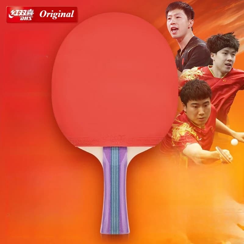 Racchette da ping pong originali DHS Mazze da ping pong professionali Racchetta da ping pong con allenamento per principianti in gomma appiccicosa