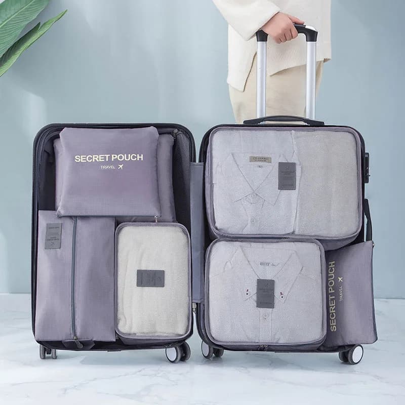 Garment Shoe Packing Kit Travel Luggage Multi Set Storage Bag Waterproof Divide Oxford