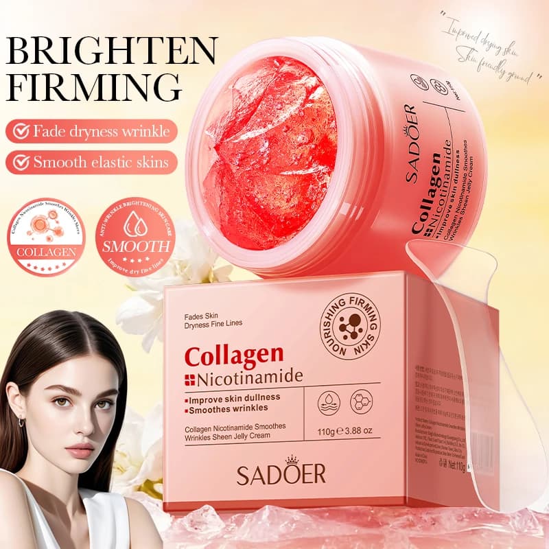 Gelatin Cream with Hydrating Collagen 110g with Niacinamide and Hydrolyzed Collagen for Rassodating, Lenire, Lifting and Hydrating Skin