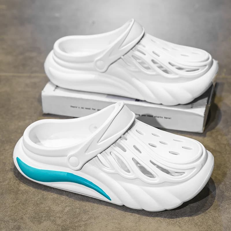 Male Slippers EVA Outdoor Waterproof Clogs Off White Shose Summer Vacation Simple Sandals Indoor Anti-slip Platform Shoes