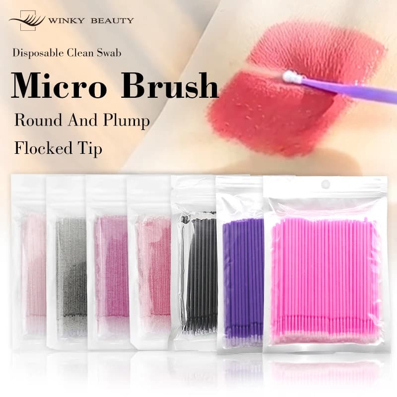 100 pcs/Lot Disposable In Miniature Mascara Brush For Cleaning Makeup Eyelash Micro Brush Beauty Makeup Clean Removal Tool
