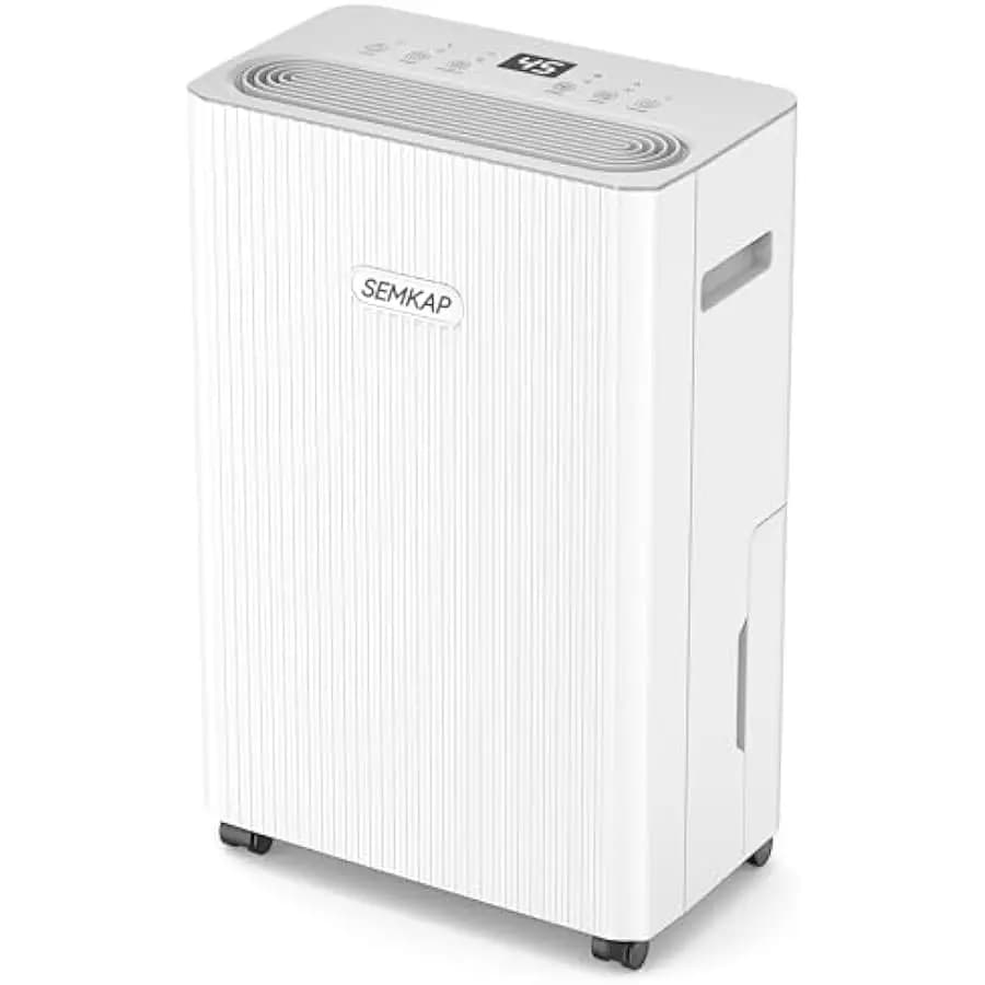 2500 Sq.Ft Dehumidifier for Basement with Drain Hose, SEMKAP 32 Pints Dehumidifiers for Home, Large Room, Bathroom, Bedroom, Low