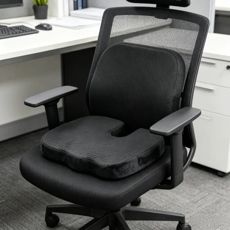 Cuscino Ergonomico in Memory Foam, Versione Sottile per Alleviare la Pressione delle Emorroidi, per Ufficio e Studenti con Uso Sedentario