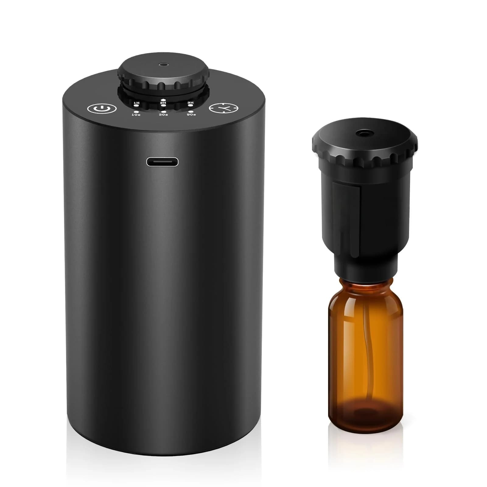 Diffusore di oli essenziali senza acqua Diffusore di aromaterapia senza fili alimentato a batteria con temporizzazione e diffusore per auto a 3 livelli di nebbia