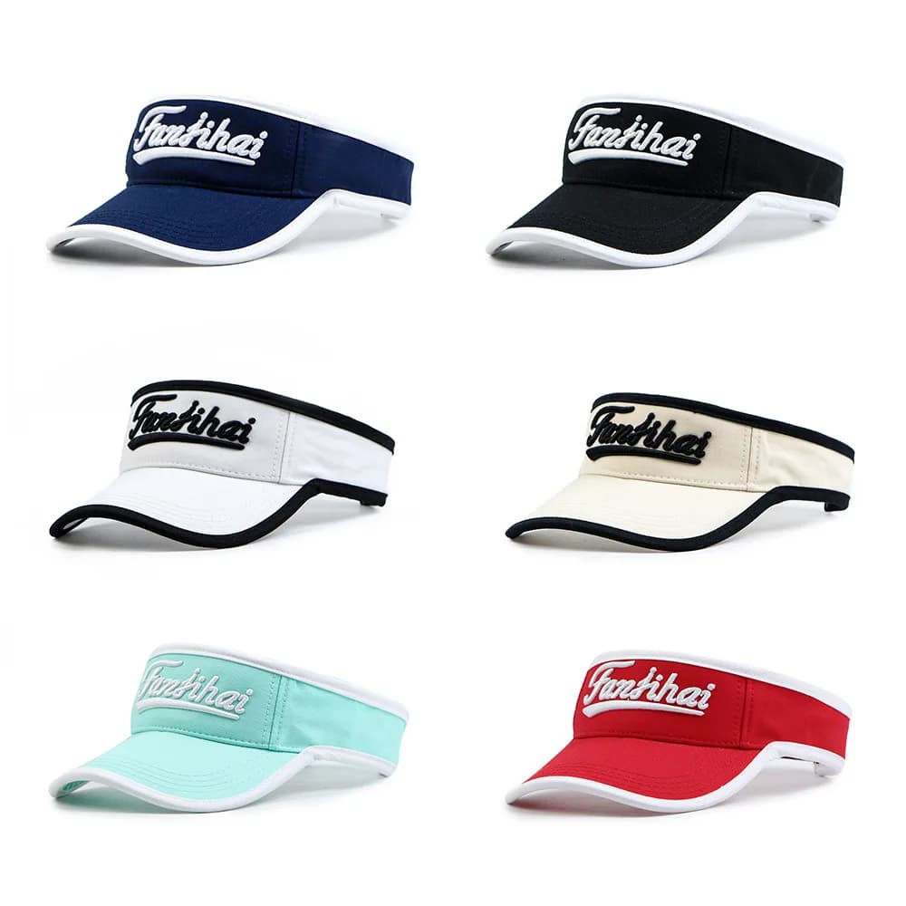 Personalized Letter Embroidered Sun Hat Summer Outdoor Sports Sun Protection Hat Breathable Adjustable Visor Cap for Men Women