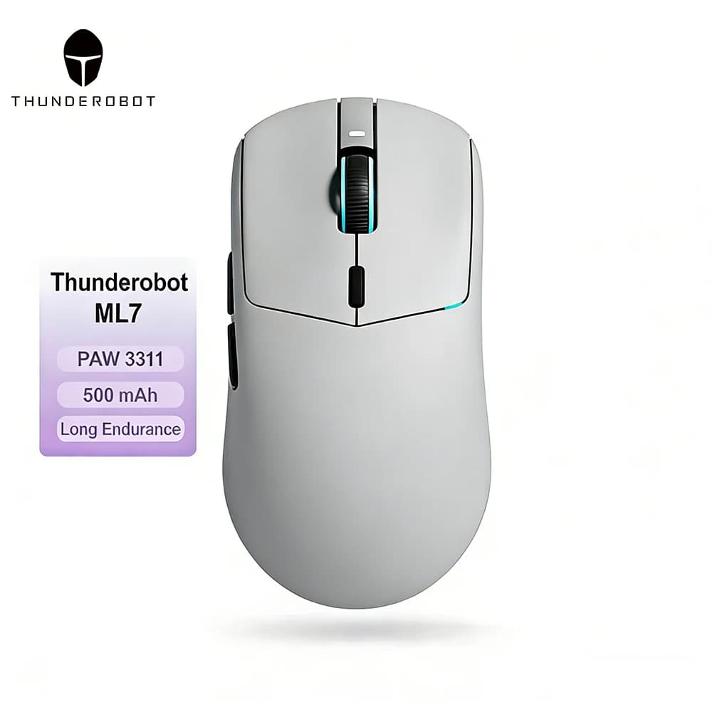 Wireless Mouse Thunderobot ML7 Mouse Tri-modal Bluetooth/2. 4G/Cable PAW3311 Play Mouse with RGB Magnetic Recharging dock for Laptop