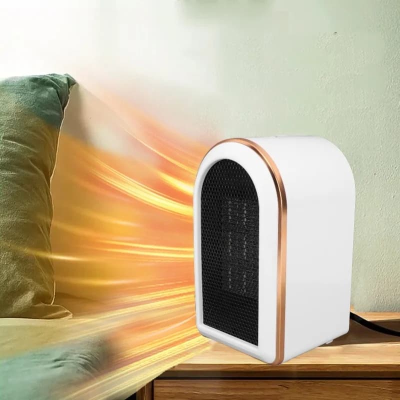 Stufa Elettrica Portatile PTC, Riscaldatore Mini a Riscaldamento Rapido con Protezione da Surriscaldamento per Casa, Ufficio, Camera da Letto