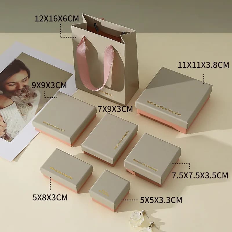 30 Pieces/Lotto Box Telescopic Ribbons, Portable Box for Packs Gift for Rings, Earrings, Necklaces and Bracelets