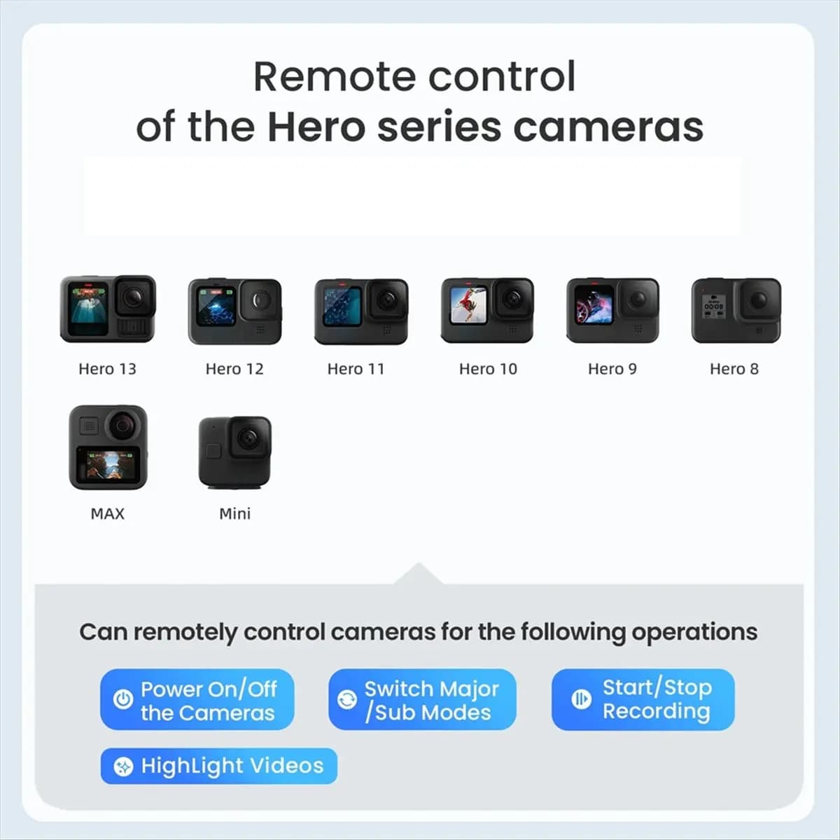 A23G AMAGISN Monopiede Estensibile con Telecomando Impermeabile, Asta Selfie per Gopro Hero 8 9 10 11 12 13 e per Insta360 X4 X3 Ace B