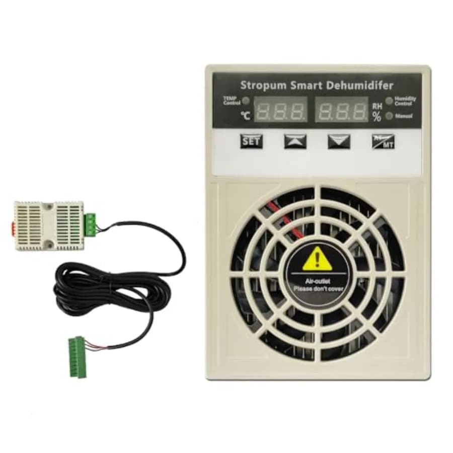 Deumidificatore Automatico Compatto per Tende da Coltivazione, Armadietti Elettrici e Guardaroba 110V/240V - Mini Deumidificatore con Controllo della Temperatura