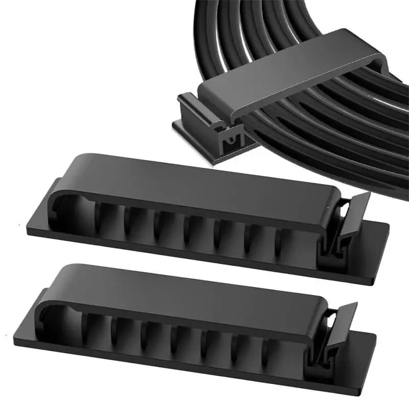 2/4PCS 8 Slot Organizzatore di cavi autoadesivo Clip Supporto per cavi per ufficio TV PC Ethernet sotto la scrivania Gestione dei cavi USB 2025 Nuovo