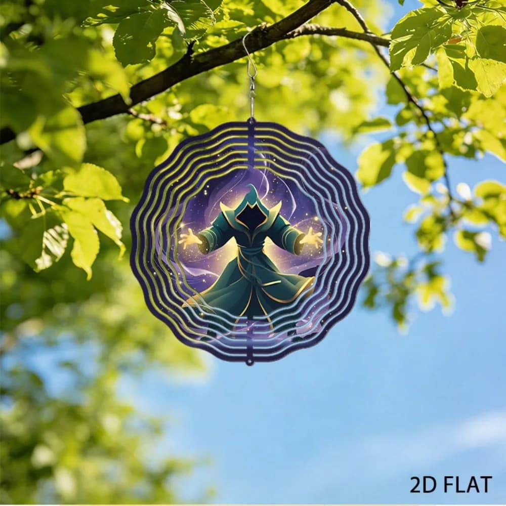 Wrought Iron Wind Chimes for Garden, Wizard Outdoor Magic Decor, Heavy Duty Music Pendant, Mystical Yard Art