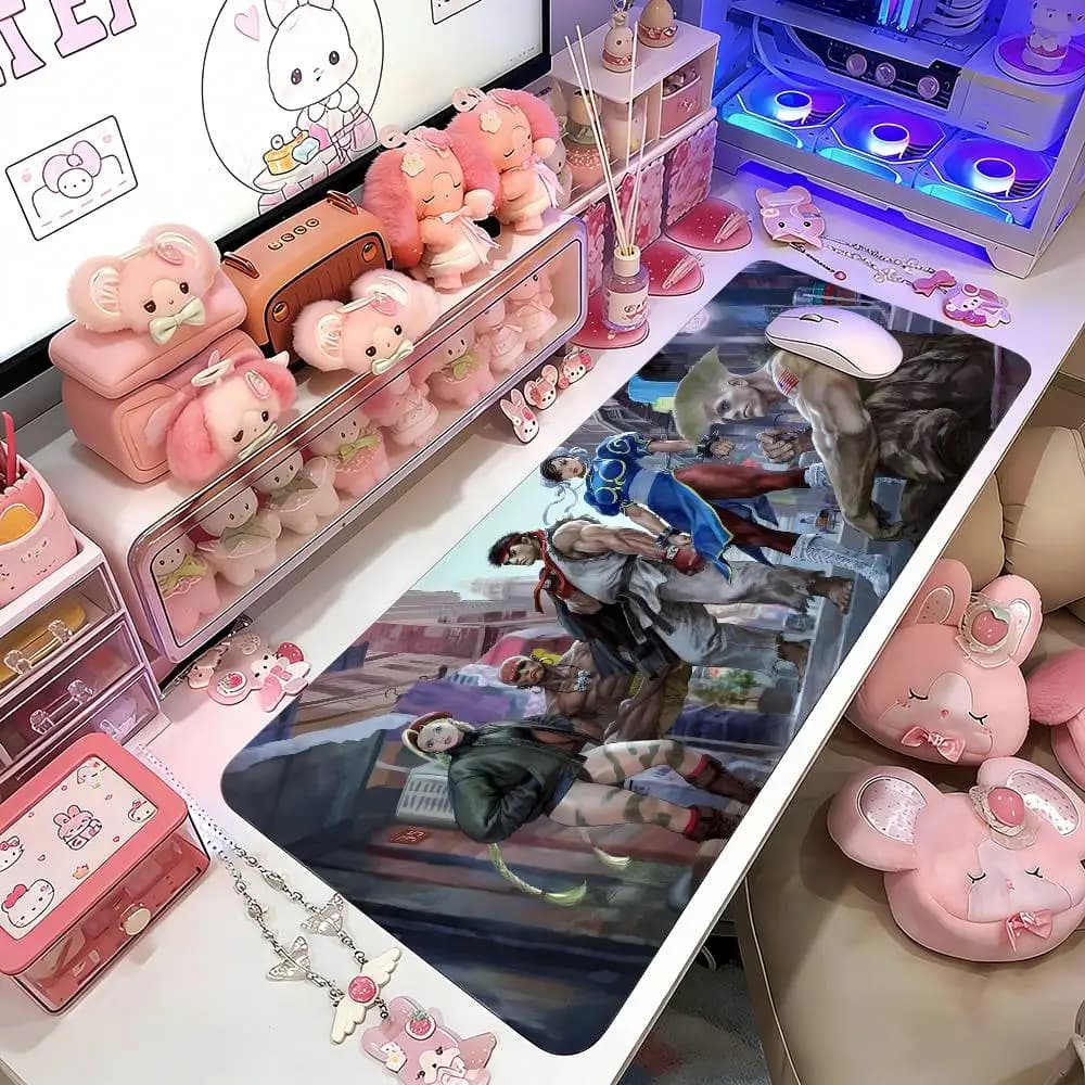 S-Streets-F-Fighters 6 Game Mouse Pad Gaming Deskmat Sakura Mousepad Anime Office Carpet Gamer Keyboard Computer Desks