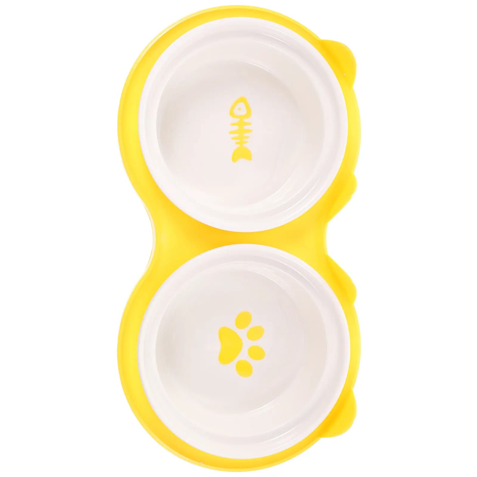Set di ciotole in ceramica per gatti, base stabile, facile da lavare, previene fuoriuscite di cibo e acqua, accessorio per l'alimentazione di piccoli animali domestici, ciotole per gattini