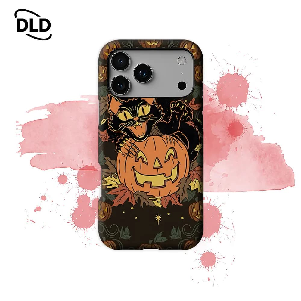 Vintage Halloween Cat For Magnetic Phone Case for IPhone 18 17 16 15 14 13 Pro Max Plus Single Double-layer Tough Case