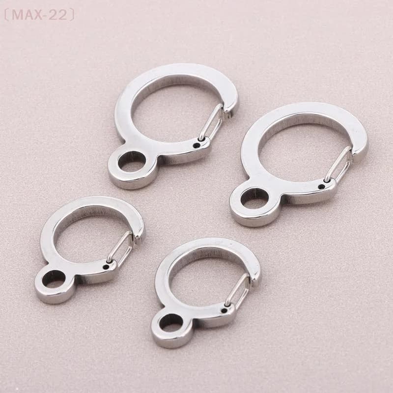 〔MAX-22〕2/5Pcs Stainless Steel Key Ring Spring Snap Hook Pendant Clasp Outdoor Backpack Carabiner Buckle