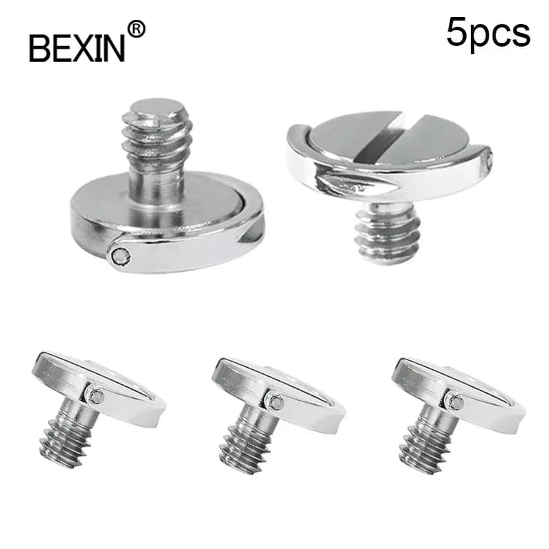 BEXIN vite di montaggio per adattatore per vite per fotocamera con anello a D pieghevole da 1/4 pollici per accessori per treppiede con piastra a sgancio rapido con testa a sfera per treppiede