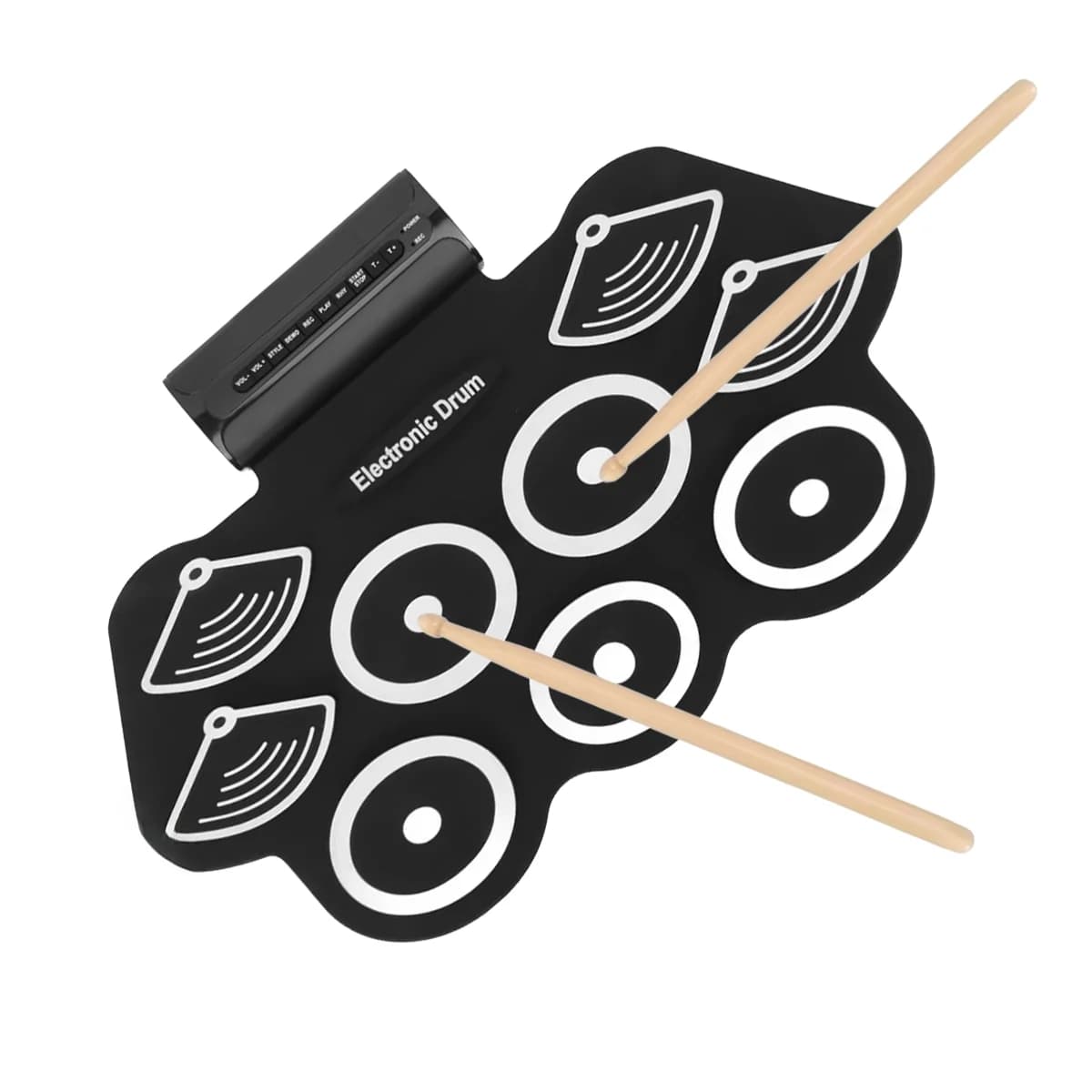 Set di batteria digitale Miwayer a 9 pad alimentato tramite USB, altoparlanti stereo, pedali e bacchette, ideale per bambini e studenti adulti