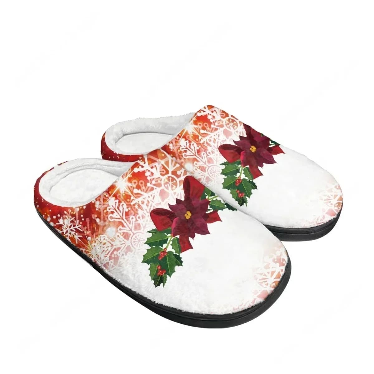 2025 New Arrival Christmas Snow Scene Series Home Cotton Slippers Mens Womens Teenager Plush Bedroom Keep Warm Custom Slipper