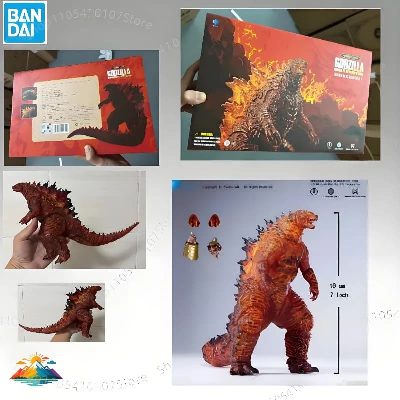 【DISPONIBILE】HIYA Burning Godzilla Monsterverse Action Figure, giocattolo da collezione in scatola da 18 cm