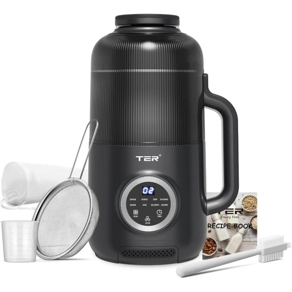 Multifunctional nuts milk machine 10 in 1 40 ounces electric mixer for homemade almonds, oats, soy juice, soups, soy milk