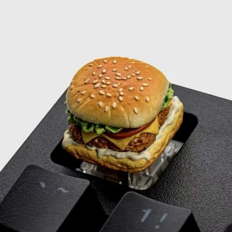 Copritasti personalizzabili 3D Burger French Fries Accessori per tastiera meccanica creativa Tasti da gioco per computer a tema alimentare americano