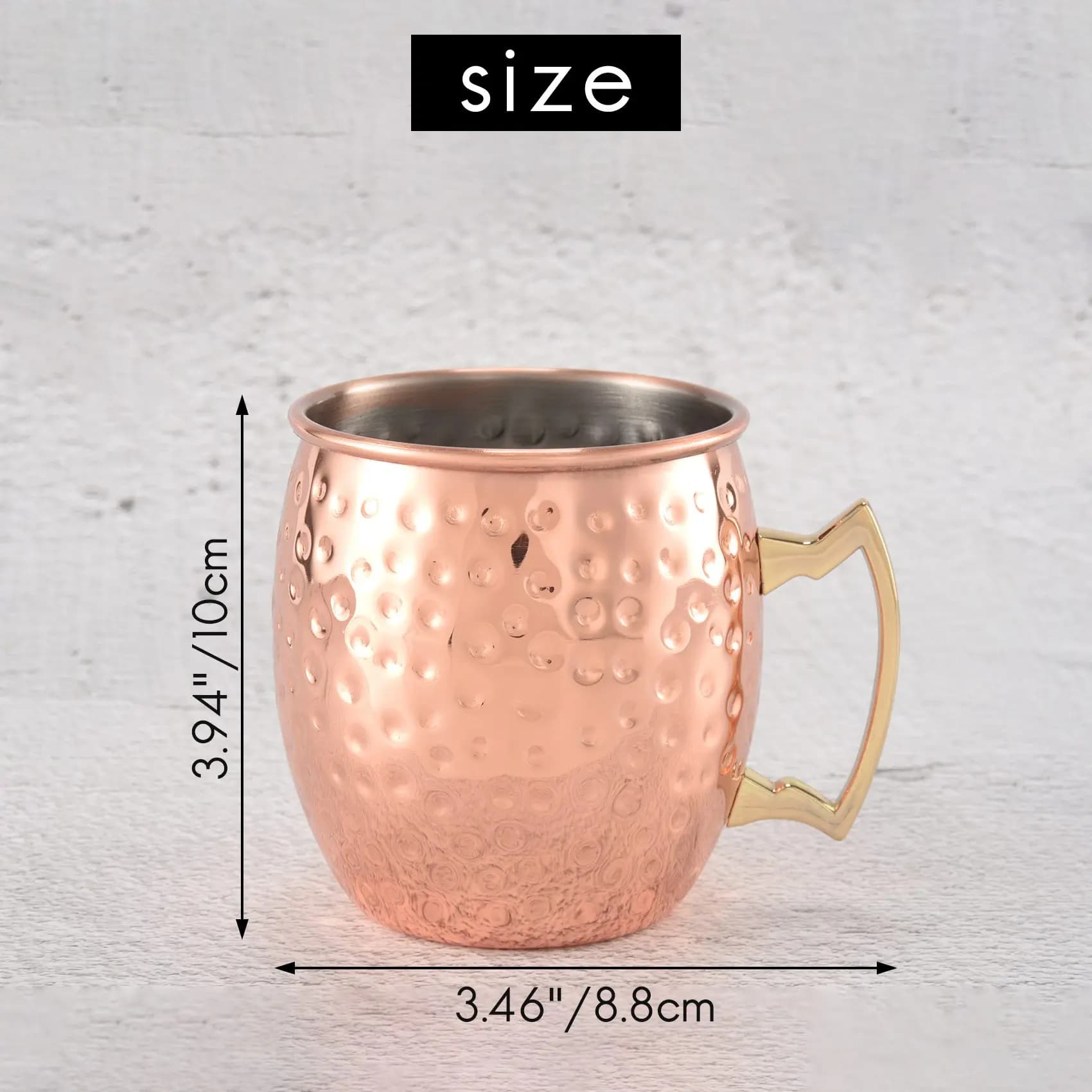 Tazze in Rame TFTP, Boccali da Birra, Tazze in Rame e Acciaio Inossidabile, Tazza in Rame per Cocktail, Tazze Martellate, Bicchieri per Cocktail