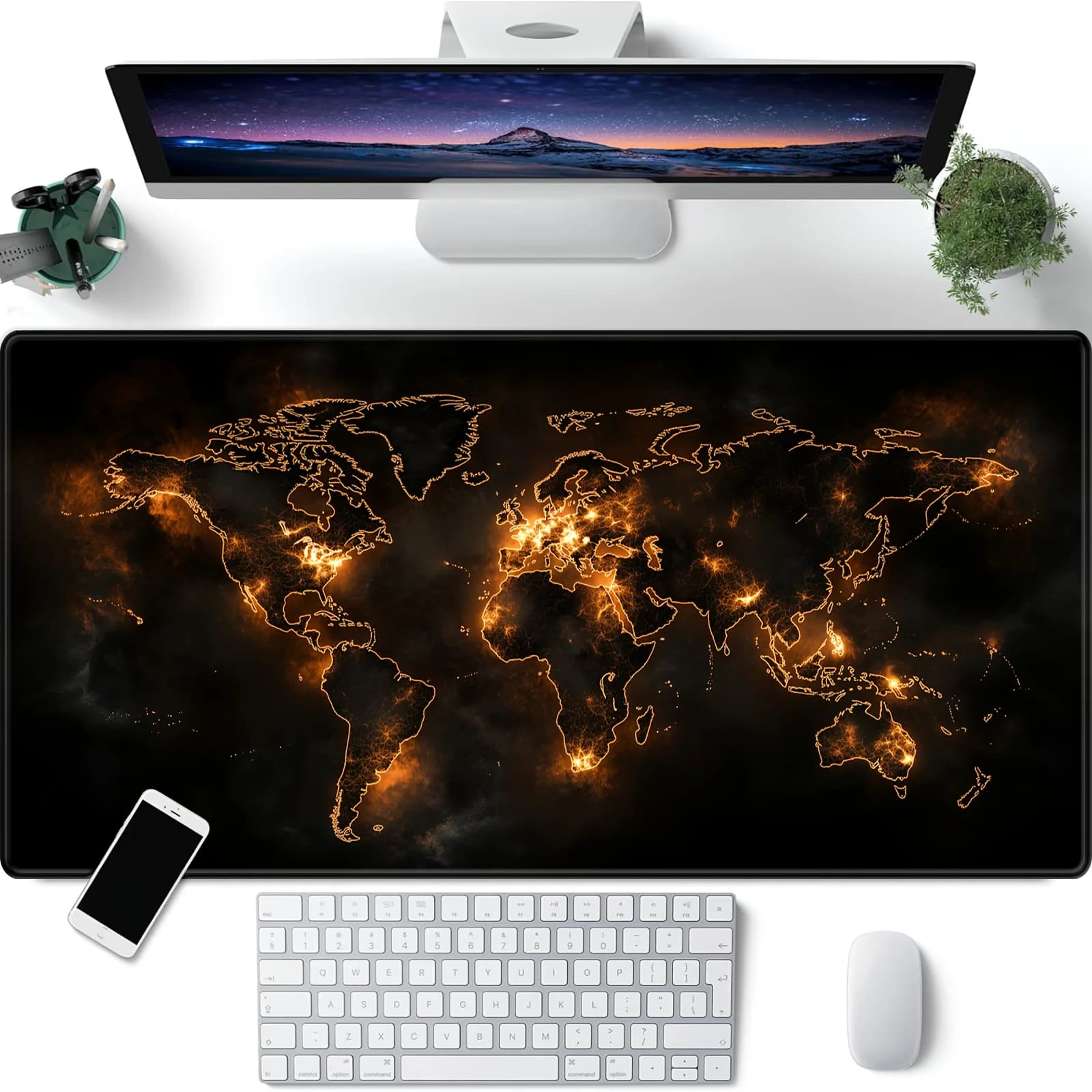 Tappetino per mouse grande Mappa del mondo Tappetino per scrivania da gioco Tappetino per mouse extra XL per tastiera Tappetino per computer portatile per accessori da scrivania