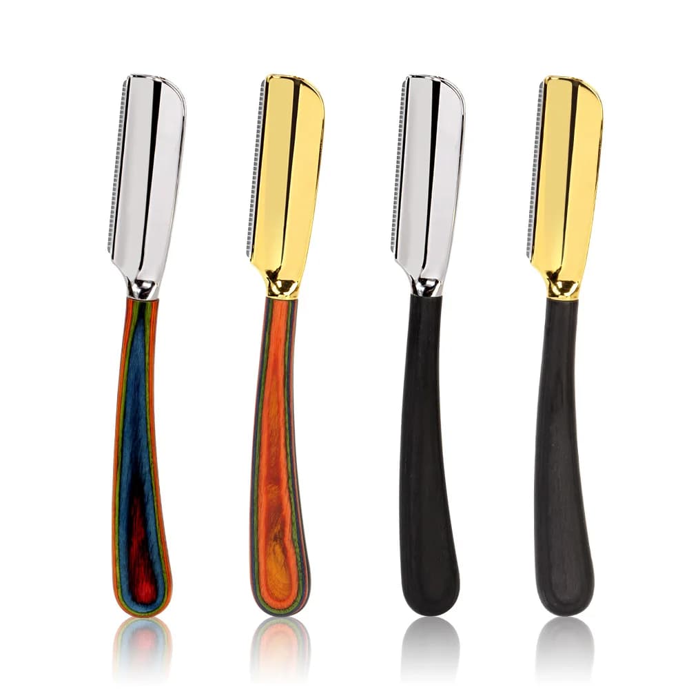 Straight Sleeve Shaving Satin Hand Razor for Men Zinc Alloy Hairdresser Trimmer Japanese Style Safety Blade for Eyebrows