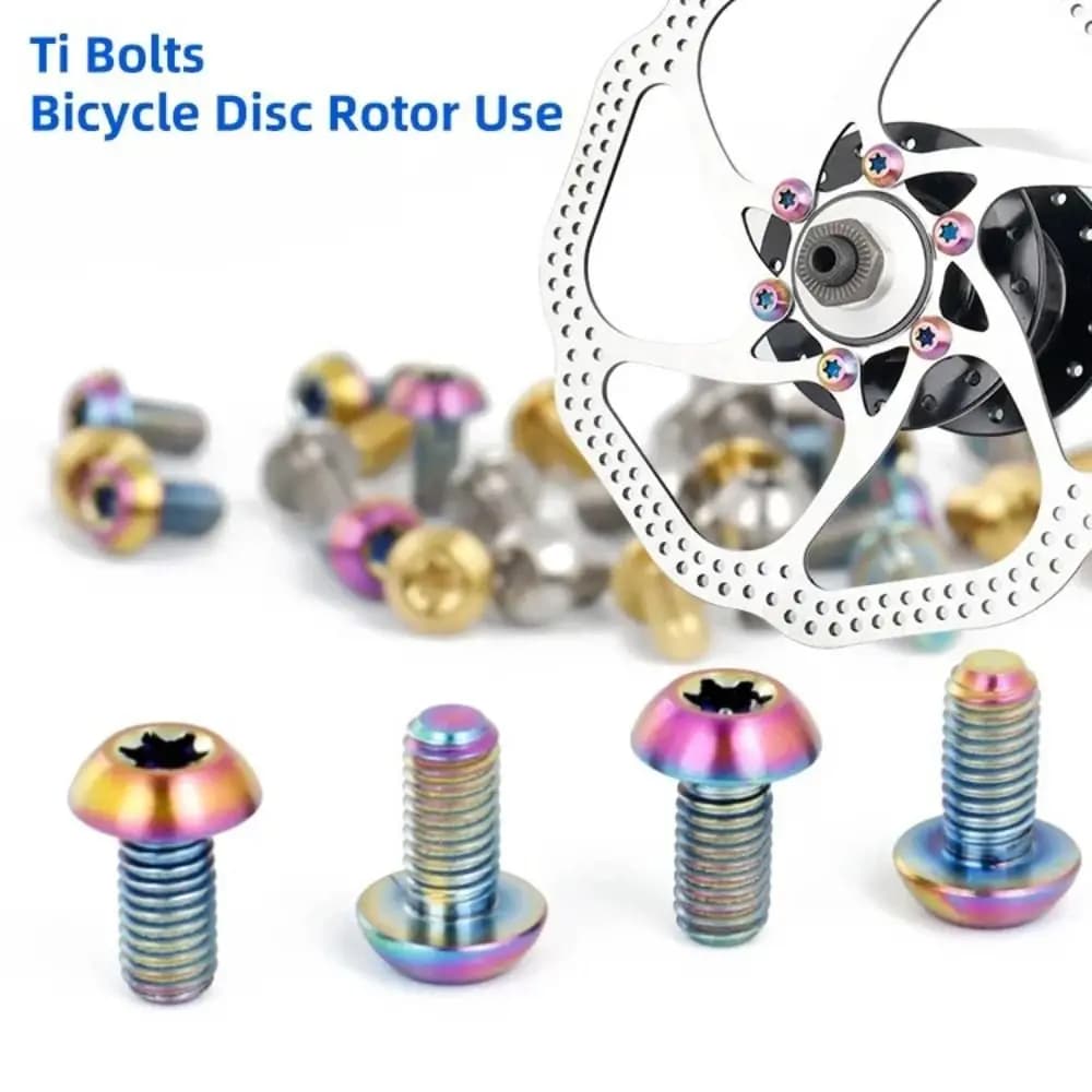 Bulloni in Titanio M5x10 TC4, Viti Ultraleggere per Freni a Disco, Bulloni Torx T25 per Dischi Freno Bicicletta