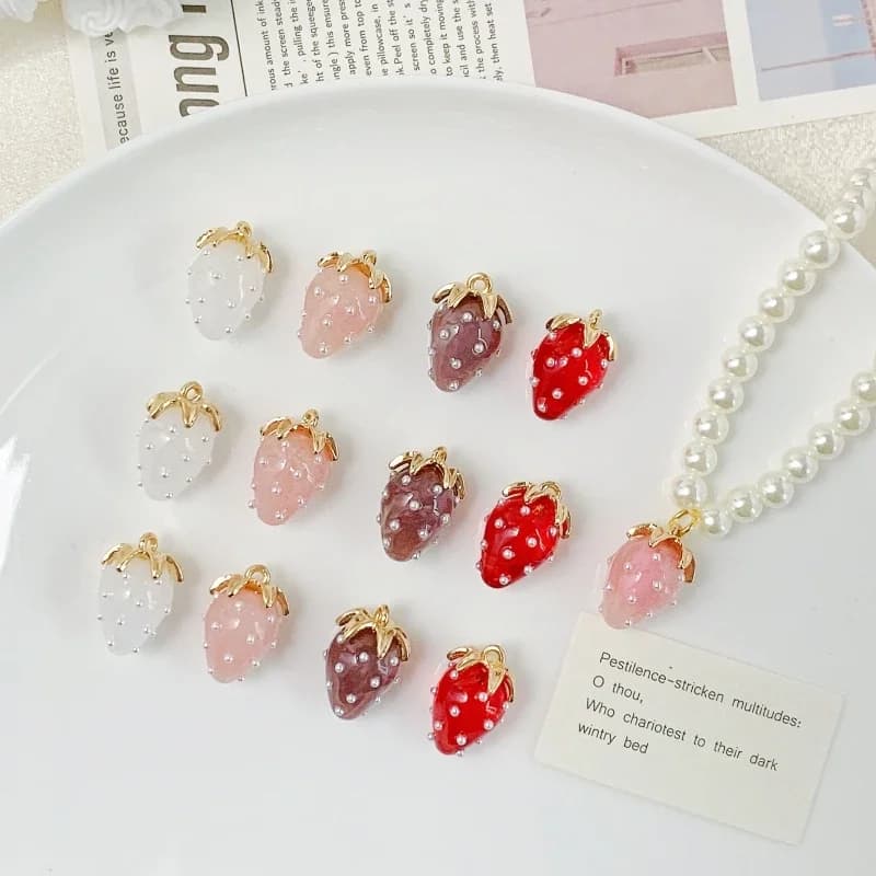Resina acrilica perla Eardrop pendente materiale fai da te ciondolo collana orecchino ciondoli componenti per la creazione di gioielli 4 pezzi