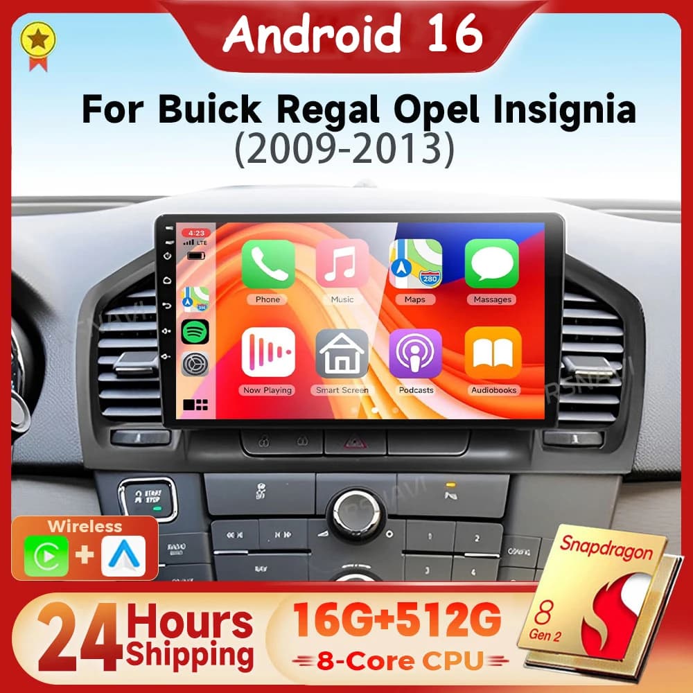 Android 15 Qualcomm Carplay Autoradio Lettore Multimediale Per Buick Regal Per Opel Insignia 1 2009 - 2013 Autoradio Stereo 2din
