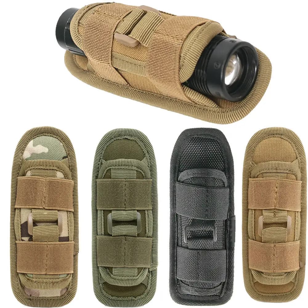Supporto per torcia tattica in nylon Custodia per fondina per cintura Molle Custodia per torcia per caccia Pesca Sport all'aria aperta