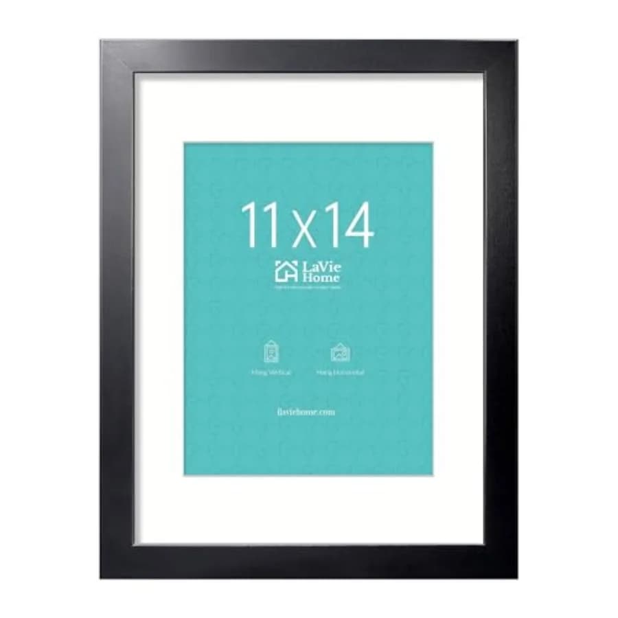 11x14 Picture Frame, 11 x 14 Frame Display Pictures 8x10 with Mat or 11x14 Without Mat, Stable and Sturdy Frame and Polished Pl
