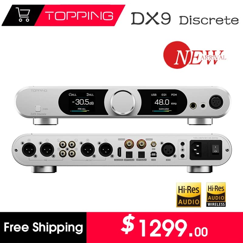 TOPPING DX9 Anniversario discreto DAC e amplificatore per cuffie Supporto audio ad alta risoluzione LDAC con decodificatore di controllo remoto HIFI DX9D
