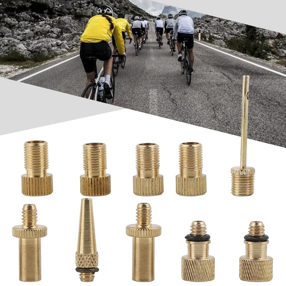 10Pcs Bicycle Valve Conversion Nozzle Pump Tool FR To US Valve Converter Bike Valve Bike Tire Valve Adapter Air Valve Kit