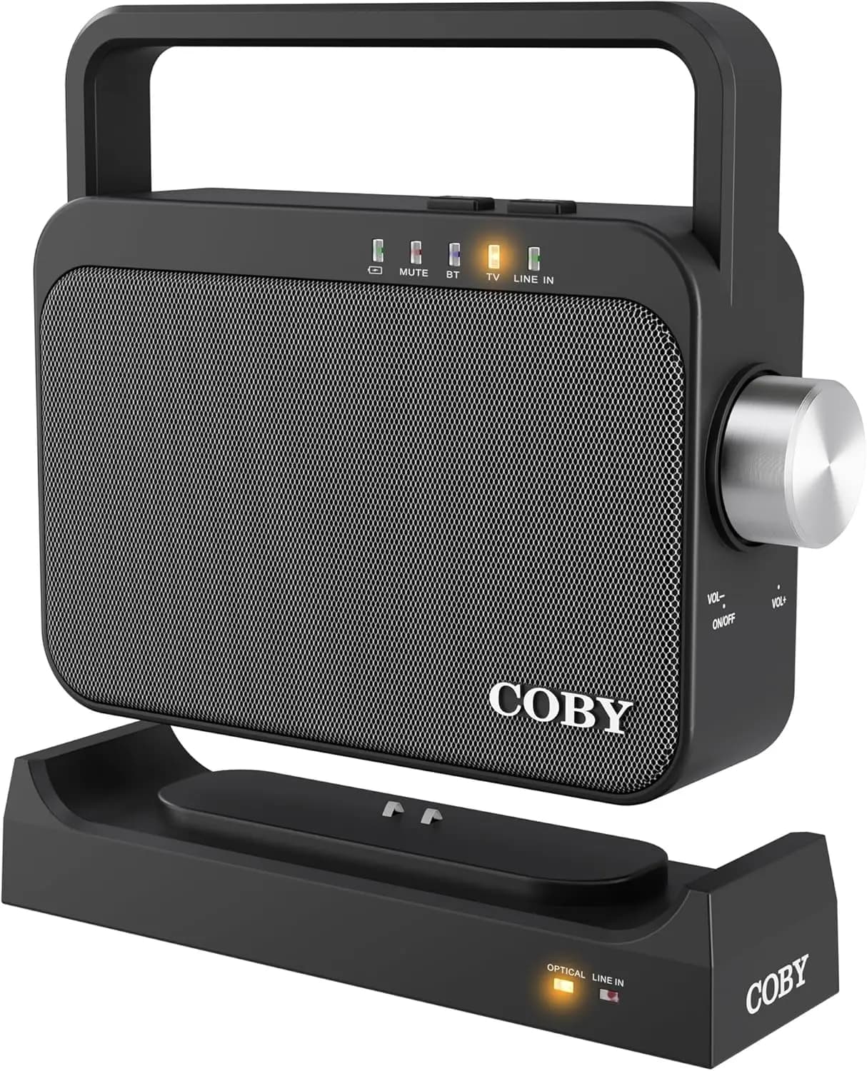 Altoparlante TV wireless per anziani e ipoacusici – Amplificatore audio portatile con Bluetooth, portata di 30 metri, riproduzione per 8 ore, audio stereo, ingresso ottico/AUX