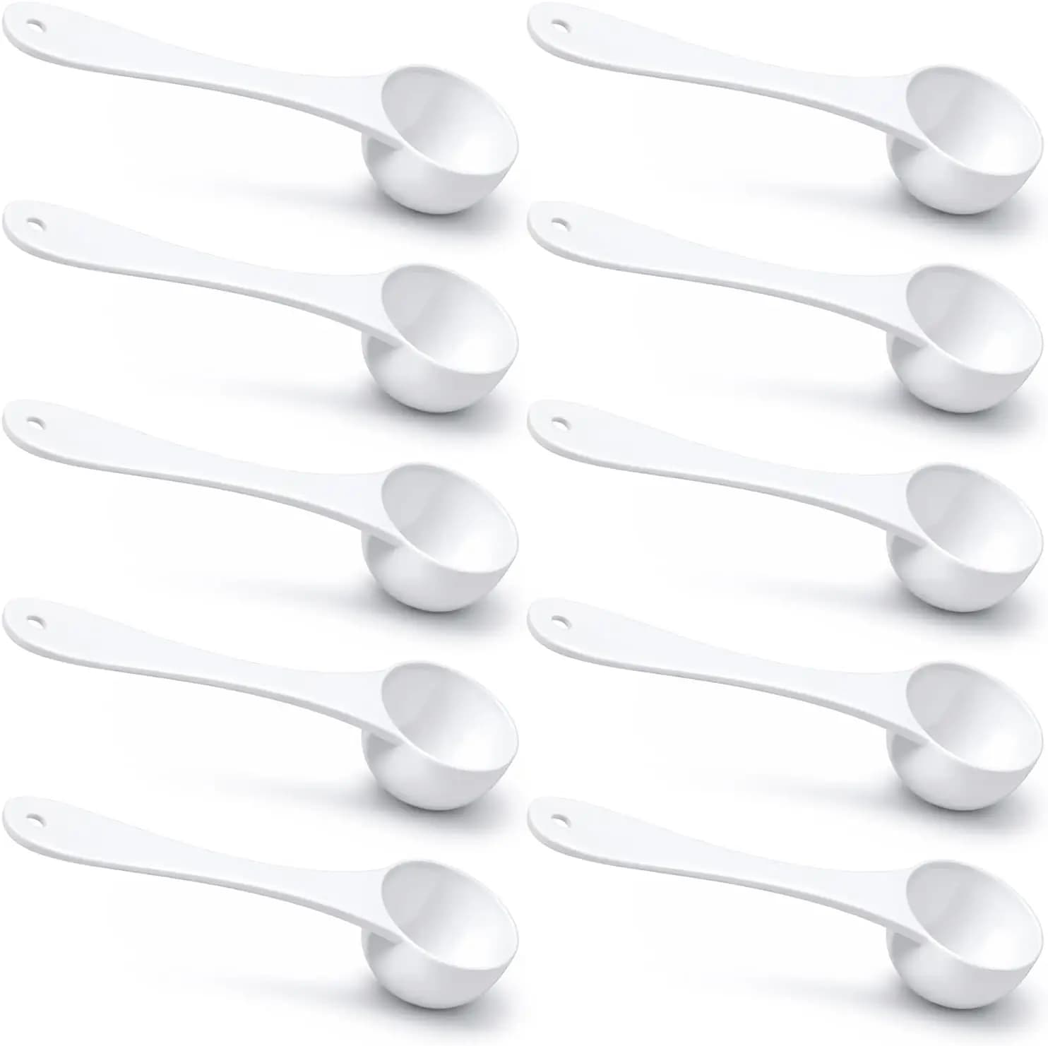 10 Pcs 5ml Teaspoon Measuring Spoons, PP Yeast Spoon White Measuring Spoons Plastic for Tea Sugar Milk Coffee and Baking