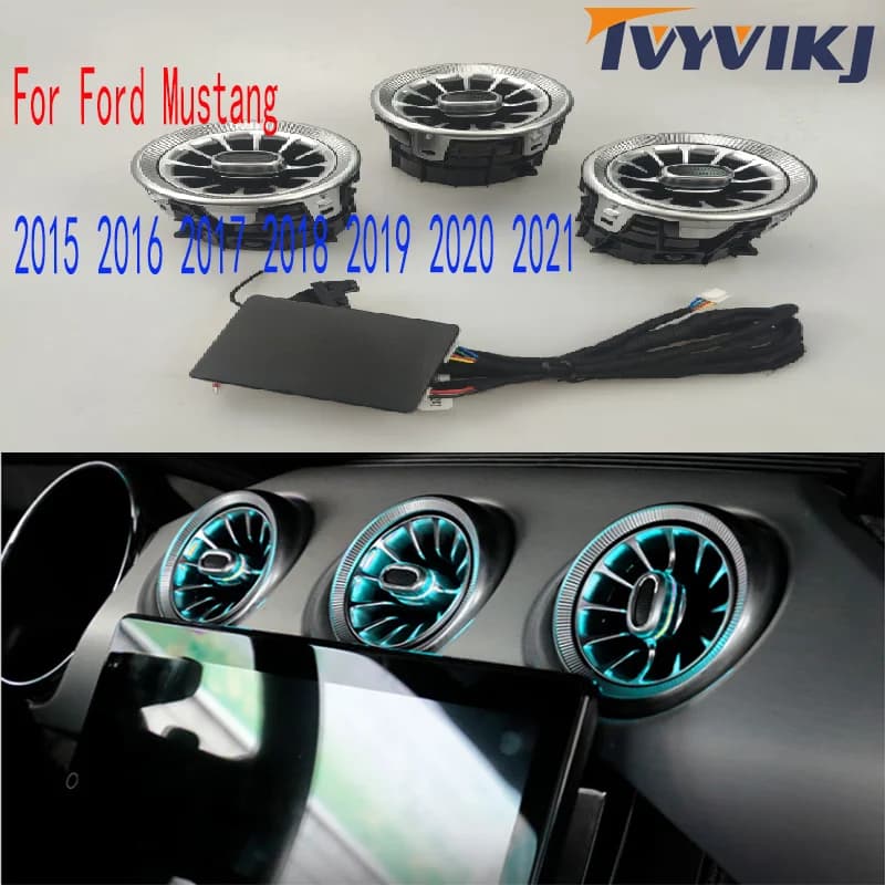 64 colori LED Vents luce ambientale per Ford Mustang 2015 2016 2017 2018 2019 2020 2021 presa cruscotto luce al neon Premium