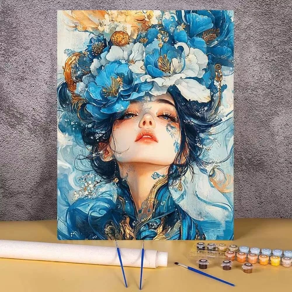 Beautiful Woman Portrait Oil Painting By Numbers Home Decor Modern Wall Decor for Living Room Bedroom Gift No Frame