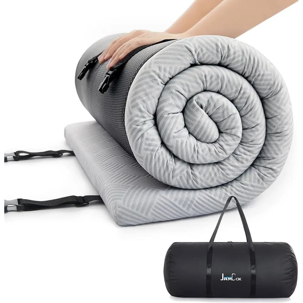 Compact rolled camping mattress with waterproof mattress and transport bag - Ideal for excursions, cars and portable use (75 x 30 x