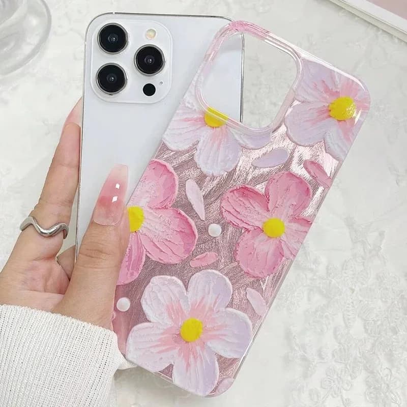 Custodia per telefono stampata fiore di ciliegio alla moda per iPhone 13 11 12 14 15 16 Pro Max Plus 16E XR 8 7 Plus X XS Max Cover anticaduta