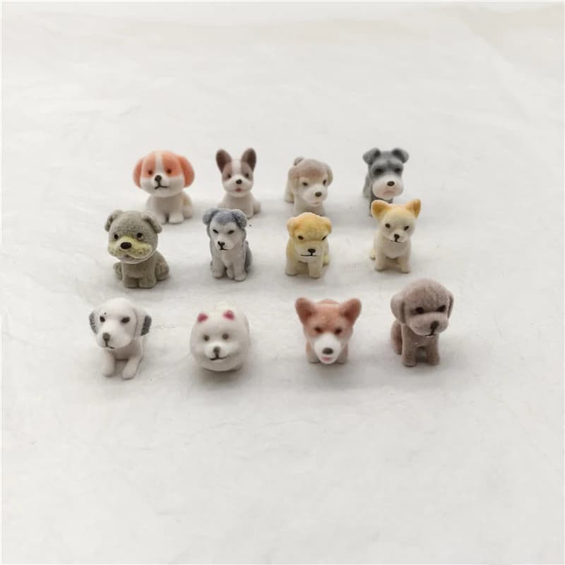 6-100 Pezzi Cuccioli Floccati da Collezione, Modelli Pelosi Mini Realistici, Animali Tascabili, Giocattolo Regalo per Donna e Adulti