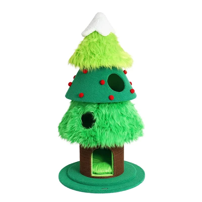 Nuovo albero per gatti di Natale Case per gatti in sisal Telaio da arrampicata per gatti multifunzione Gattino che gioca giocattolo